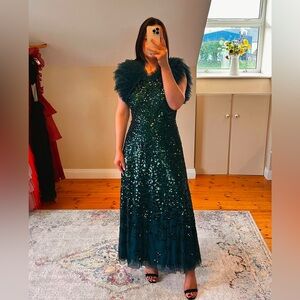 Sequin Rose Ankle Gown New with Tags